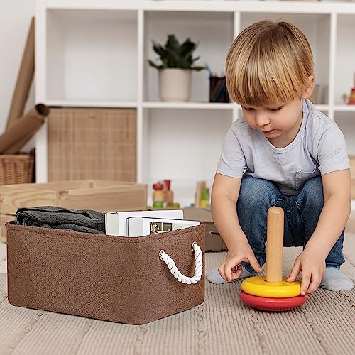 WarmHome Fabric Storage Bin Shelf Basket for Home, Closet(Brown-3 Pack, 13.8L9.8W6.7H) - color: Brown, size: 3PCS/Medium -13.8Lx9.8Wx6.7H