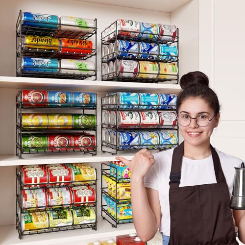 SUFAUY 3 Tier Can Organizer for Pantry, Holds 36 Cans, Heavy Duty Metal Shelves for Storage, Black - color: Black, size: 12.5"D x 16.5"W x 14"H