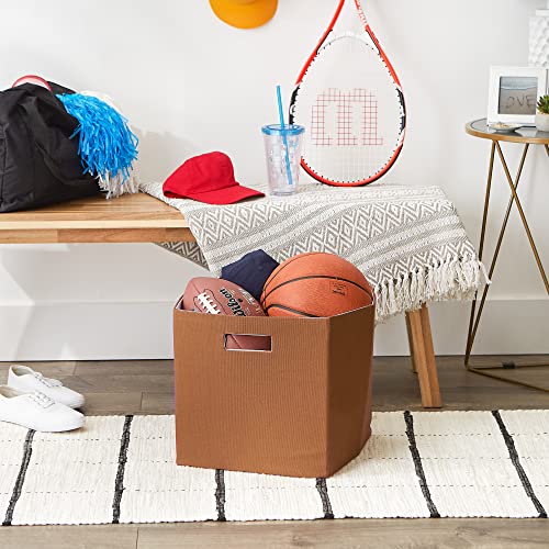 DII Collapsible Polyester Storage Cube, Solid, Lightweight and Durable, Large Square, 13x13x13, Cinnamon - color: Cinnamon, size: Large Square, 13x13x13"