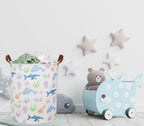ESSME Kids Laundry Hamper,Shark Hamper Collapsible Canvas Waterproof Ocean Storage Bin for Boy, Nursery Hamper,Gift Baskets,toy bins(Ocean) - color: Ocean