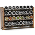NESAPTO Spice Rack Organizer for Cabinet, Wooden 4 Tier Vertical Seasoning Organizers for Kitchen Pantry, Countertop/Wall Mount, Holds 32 Spice Jars (No Jars Included), 15.7" W × 9.4" H - size: Holds 32 Jars, 15.7"W × 9.4"H