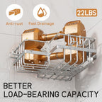 LEVERLOC 2 Pack Corner-adaptive Suction Cup Shower Caddies, Drill-Free Wall Mounted Basket, Stainless Steel Rustproof Corner Shower Shelf, Large Capacity Removable Suction Cup Bathroom Organizer, Gray - style: Corner-adaptive, Gray