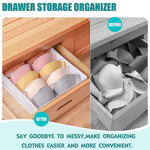 Bra Storage Drawers Organizer for Clothing Underwear Drawer Organizer Dividers Foldable Storage Cube Bins for Bra,Socks, Underwear,3 Pack （White） - color: White, size: 3 Pack