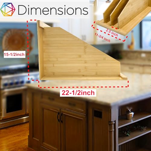 Tray Dividers for Kitchen Cabinets, 15.5inch x22.5inch x12inch,Cabinet Tray Dividers, For Cookie Sheets, Baking Sheets,Racks Lids, Flat Items, Perfect for Organizing Cabinets, 5 Years Warranty - size: 4 Tier Tray Dividers for Cabinets, style: 4 Tier Bambo