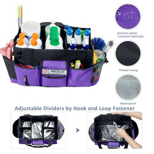 Large Cleaning Caddy for Cleaning Suppliers Organizer,15" Storage Organizer for House Clean Essential, Wearable Cleaing Bag, Storage Caddy for Housekeeping - color: Purple, size: Large