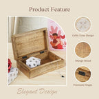 Ajuny Handmade Decorative Wooden Jewelry Box Celtic Cross Design Multipurpose Treasure Chest Storage Organizer Trinket keepsake Necklaces Watch Boxes, Great Gifts - 8x5 Inch - style: Celtic Cross White