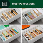 ROYAL CRAFT WOOD Adjustable Bamboo Drawer Dividers Organizers (17-22") - Multipurpose Storage Boxes 5 pcs