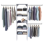 ClosetMaid SuiteSymphony Wood Closet Organizer System, 25-Inch Starter Kit with Tower and 3 Hang Rods and Shelving, Adjustable Shelves, Customizable Insert, Reach-in or Walk-in Closets, Pure White - style: Pure White Finish