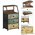 Tohomeor Dresser with Fabric Drawers Nightstand with 2 Tier Shelf Storage Tower for Bedroom Hallway Entryway Closet Organizer Sofa Beside Table Furniture (Multi, 3 Drawers) - size: 15.7"D x 11.8"W x 26.9"H (3 Drawers)