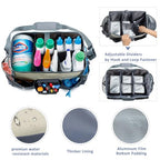 Large Cleaning Supplies Organizer-Cleaning Caddy Organizer With Handles & Shoulder Strap-Cleaning Bags for Cleaning Suppliers-Housekeepers Wearable Cleaning Tote Upgraded - color: Beige
