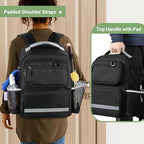 HODRANT Cleaning Backpack with Bottom Plate & Waterproof Bottom, Large Supplies Bag with Multiple Pockets for Housekeeping Tools, Cleaning Products Caddy Organizer for Home & Car
