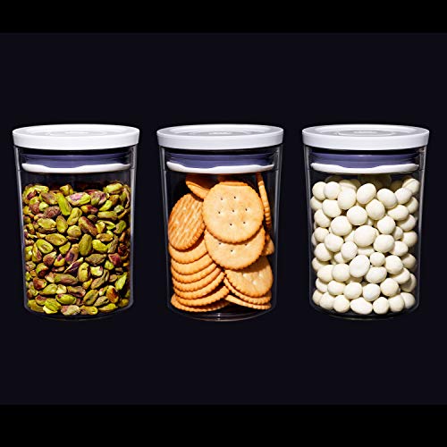OXO Good Grips Round 3-Piece Mini Round POP Canister Set (Pack of 4) - size: 3 pack - 0.6 qt (Pack of 4), style: Plastic Bath Set