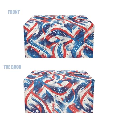 American Flag Print Tissue Box Holder,Modern Rectangular Tissue Box Waterproof Tissues Box Cover Fashion Decorative Tissues Box Organizer Home Decor Items - color: American Flag Print 2