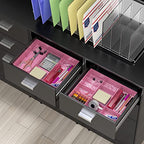 Simple Houseware Drawer Organizer Tray with 9 Adjustable Compartments, Pink - color: Pink, size: 1 Pack
