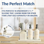 Spacewiser TidyNook Silicone Sink Caddy - Sponge Holder for Kitchen Sink, Dish Brush Holder, Fits Scrub Daddy Sponges, Scrub Mommy, and all Dish Sponges, Compact Kitchen Sinks Organizer Caddy, No Rust - color: White