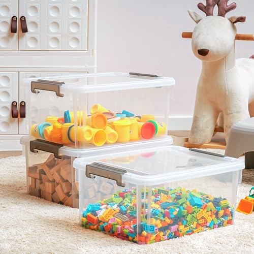 Citylife 17 QT Plastic Storage Box with Removable Tray Craft Organizers and Storage Clear Storage Container for Organizing Bead, Tool, Sewing, Playdoh, 2 Packs - size: 17 Qt- 2 Pack