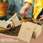 100 Pcs Seed Envelopes, 50 Pcs Plant Labels and 2 Marker Pens - color: Planting Accessories