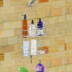 Simple Houseware Bathroom Hanging Shower Head Caddy Organizer, Chrome (22 x 10.2 x 4.2 inches) - color: Chrome, size: Medium