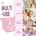 mibasies Graduation Gifts for Teen Girls Girlfriend - Mothers Day Gifts for Mom - 2PCS Gifted Box Makeup Bags - Cosmetic Bag for Travel Toiletry - Teen Girl Gifts Trendy Stuff Teacher Gift - Pink A - color: Pink, style: A