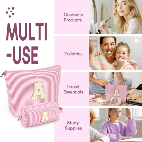 mibasies Graduation Gifts for Teen Girls Girlfriend - Mothers Day Gifts for Mom - 2PCS Gifted Box Makeup Bags - Cosmetic Bag for Travel Toiletry - Teen Girl Gifts Trendy Stuff Teacher Gift - Pink A - color: Pink, style: A