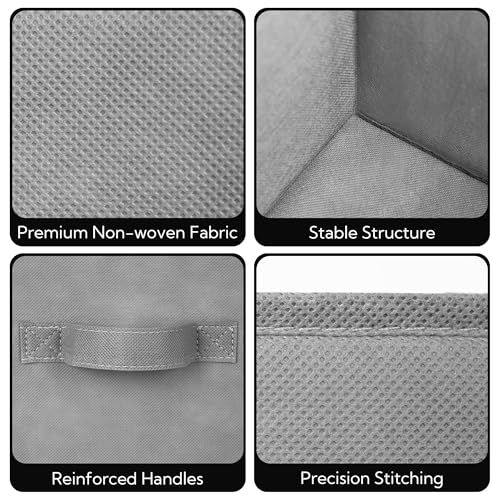 Cupic Cupid 11x11 Storage Cubes, 6 Pack Open Storage Bins with Handles, Storage Cube Organizer for Clothes and Toys, Collapsible Cube Bins for Closet, Shelves, Offices, Gray - color: Gray, size: 11 Inch