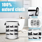 Cute Black Cat Laundry Basket, Laundry Hamper Collapsible Oxford Cloth with Handle Clothes Toy Storage Bin for Bathroom Laundry Room Bedroom 15.7 X 20 Inch - color: Cute Black Cat