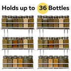 Evelots 2 Pack 3-Tier Spice Rack-Door/Wall Mounted-Sturdy Coated Metal-Up to 36 Bottles - size: 3-Tier (2 Pack), style: Door/Wall Mount