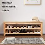 XKZG Storage Bench Wooden Shoe Rack Bench Simple Style Wood Entryway Bench (Natural,47.2") - color: Natural, size: 47.2"W x 11.8"D x 16.5"H