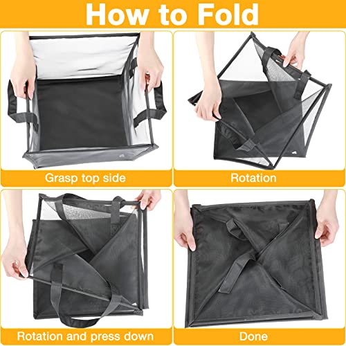Zopeal 1 Pack Popup Laundry Hamper 13 Inch Collapsible Laundry Baskets with Handles Mesh Clothes Baskets Portable Single Layer Foldable Clothes Hamper Square Bin for Washing (Grey,Single-layer) - color: Grey, size: Single-layer