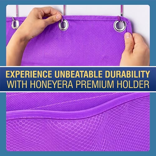 Honeyera Plush Storage (Patent Pending) - Plush Hammock Net Over Door Organizer for Stuffies, Baby Accessories, Toy/Hammock Hanging Storage Big Girls Toddler Large Bag Animals (Purple) - color: Purple