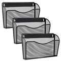 Gawerk 3 Pack Wall File Organizer, Mesh Wall File Pocket Mail Organizer Hanging Metal Vertical Wall Mounted File Holder for Office/Home - size: 3 Pack Wall Mounted