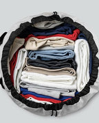 Laundry Bag with Shoulder Straps and Mesh Pocket Laundry Backpack Large Portable Laundry Hamper for College Laundromat Apartment - color: White & Black