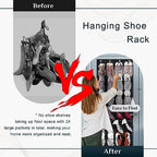 Over the Door Shoe Organizer 24 Extra Large Pockets Hanging Shoe Rack Holder for Closet Storage Hanging Shoe Organizer