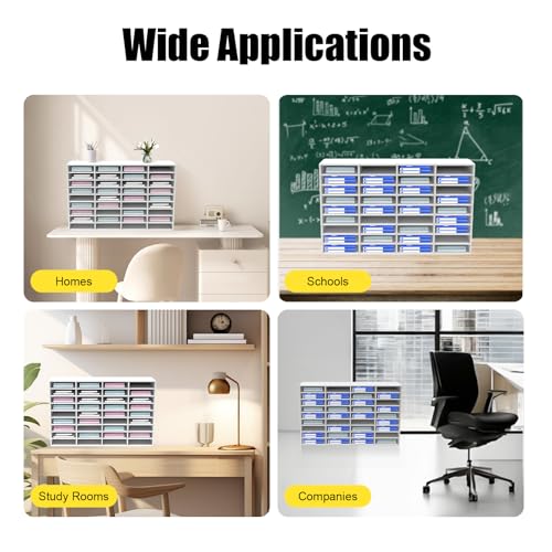 Literature Organizer 36 Compartment Office Mailbox Classroom Mailbox Organizer Wooden Mailbox Sorter Particle Board with Adjustable Shelves for Home Office and Classroom
