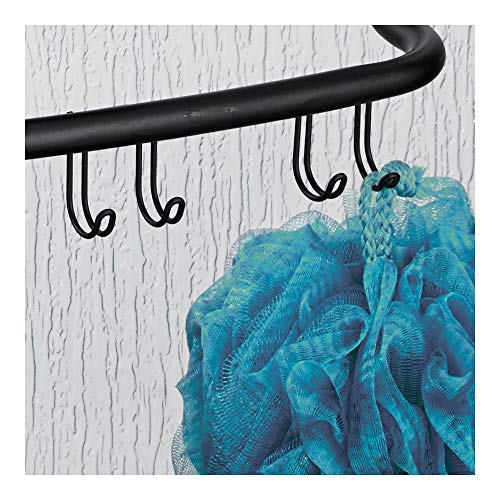 iDesign Over-the-Door Hanging Shower Caddy Organizer, The Forma Collection – 12” x 6.5” x 24”, Matte Black - color: Matte Black