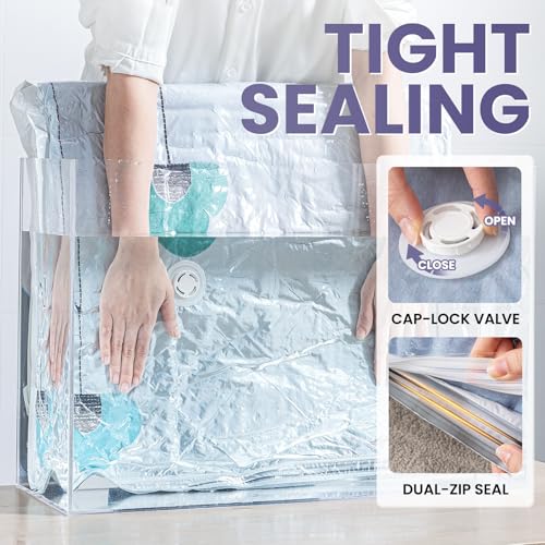 TAILI 6 Pack Vacuum Storage Bags, XXL Jumbo (47x39 Inch), Vacuum Sealed Bags for Comforter and Blankets, Bedding, Clothing, Giant Space Saver Bags for Huge Stuffed Toy - size: 6 XXL