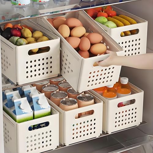 Foldable Storage Bins With Handles, 2 Pack Plastic Expandable Boxes for Organizing, Adjustable from 11-18.9" Drawer Organizers Separators Dividers for Bedroom Kitchen Utensils Tools Closet, Large