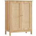 Iwell Storage Cabinet, Rattan Cabinet with Adjustable Shelf, for Living Room, Entryway, Kitchen, Home Office, Nature - color: Natural