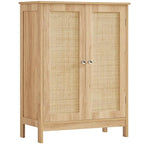 Iwell Storage Cabinet, Rattan Cabinet with Adjustable Shelf, for Living Room, Entryway, Kitchen, Home Office, Nature - color: Natural