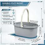 Haundry 4.5 Gallon Cleaning Bucket, Good Grips Household Mop Bucket for Cleaning Supplies, Cleaning Caddy Organizer Basket with Handle, 17.1L, Grey - color: Gray