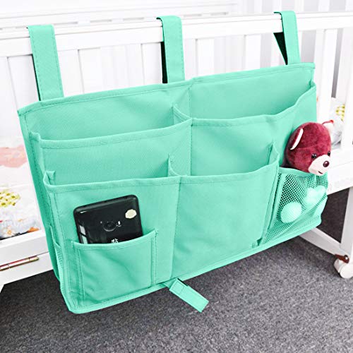 Bunk Bed Organizer - Bedside Storage Caddy with Pocket, Hanging Organizer for Camp, Dorm, Room, Hospital Bed Rail and More (Light Blue) - color: Green