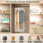Clear Garment Bag, 42" Hanging Zippered Closet Organizer with Metal Frame – Protects Dresses, Suits & Jackets from Dust and Moisture - size: 42" Long