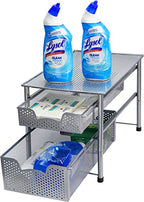 Simple Houseware Stackable 2 Tier Sliding Basket Organizer Drawer, Silver - color: Silver, size: 2-Tier