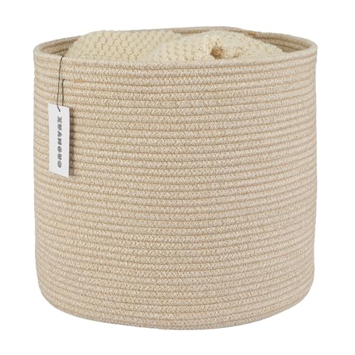 XUANGUO Cotton Rope Basket For Girls Boys Kids 16”X14” Baby Laundry Basket Nursery Bin Round Woven Baskets Organizer For Storage Toys Blankets Shoes Clothes oatmeal - color: oatmeal