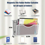 Magnetic File Holder 1 Pockets File Folder Organizer, Office Hanging Magazine Rack for File Cabinets, Magnetic Paper Holder, No Drilling Mail Organizer for Refrigerator, Office