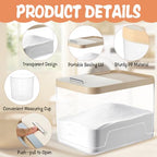 Large Laundry Pods Container with Slide Lid, Laundry Room Organization for Booster Beads with Measuring Scoops, Laundry Pods Holder for Scent Booster, Powder, Pods. (Clear 2-Pack)
