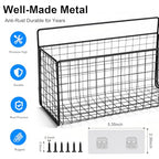 2 Pack Large Adhesive Cabinet Organizer - Lid Organizer Inside Cabinet Wall Mounted Pantry Door Caddy for Kitchen Containers Lid Kitchen Under Sink Basket