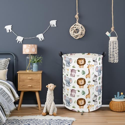 Baby Laundry Hamper Basket Baby Hamper for Nursery Boy and Girl Cute Kids Toys Storage Bin Organizer Animal Room Decor(Animal) - color: Animal