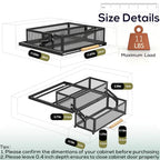 HOUSE AGAIN 2 Tier Pull Out&Down Cabinet Organizer, Drop Down Spice Rack Shelf Easy Reach for Upper Kitchen Cabinet, Slide Out Storage Basket Drawer with Handle for Pantry/Cupboard/Office, 2 Fix Mode