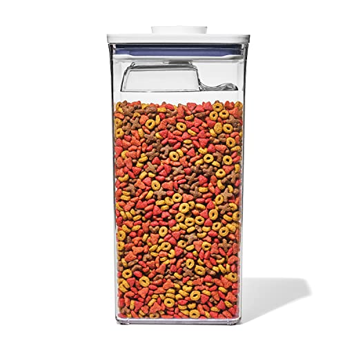 OXO Good Grips Pet POP Container – 6.0 Qt/5.7 L with Half Scoop, Ideal for up to 6.5lbs of Dog Food or 4.5lbs of Cat Food, Airtight Dog and Cat Food Storage Container, BPA Free, Clear - size: Pet POP 6.0 Qt